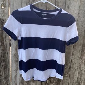 Blue and white striped shirt